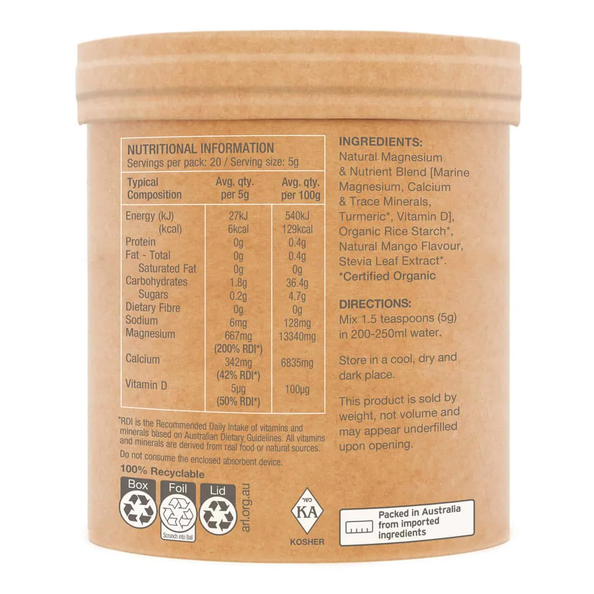 Raw Muscle Magnesium - Creamy Mango - Image 3