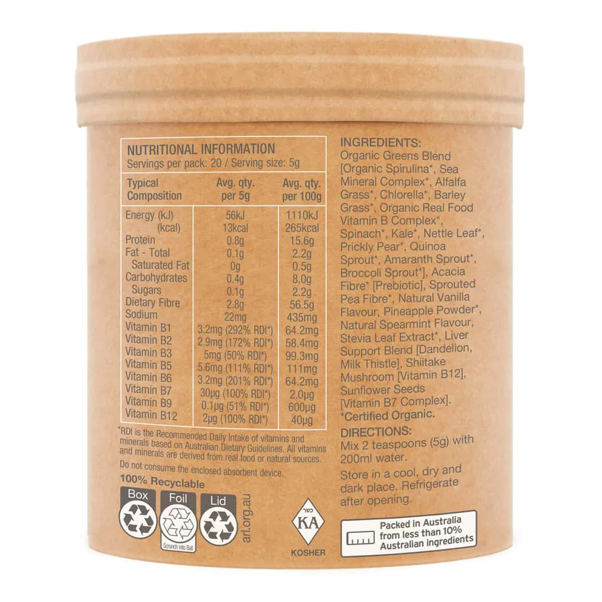 Raw Organic Greens - Vanilla Mint - Image 3