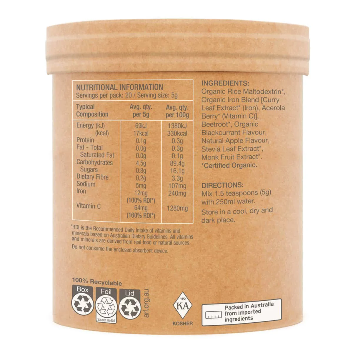 Raw Organic Iron - Apple Blackcurrant - Image 3