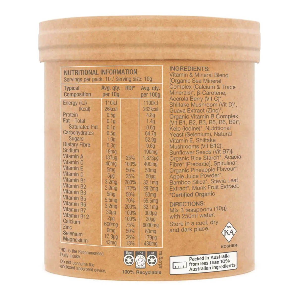 Raw Organic Multivitamin - Pineapple - Image 3