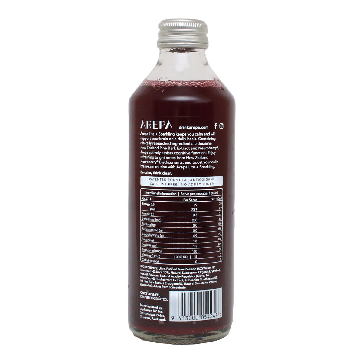 Arepa Blackcurrant L-theanine Sparkling Drink - Image 2