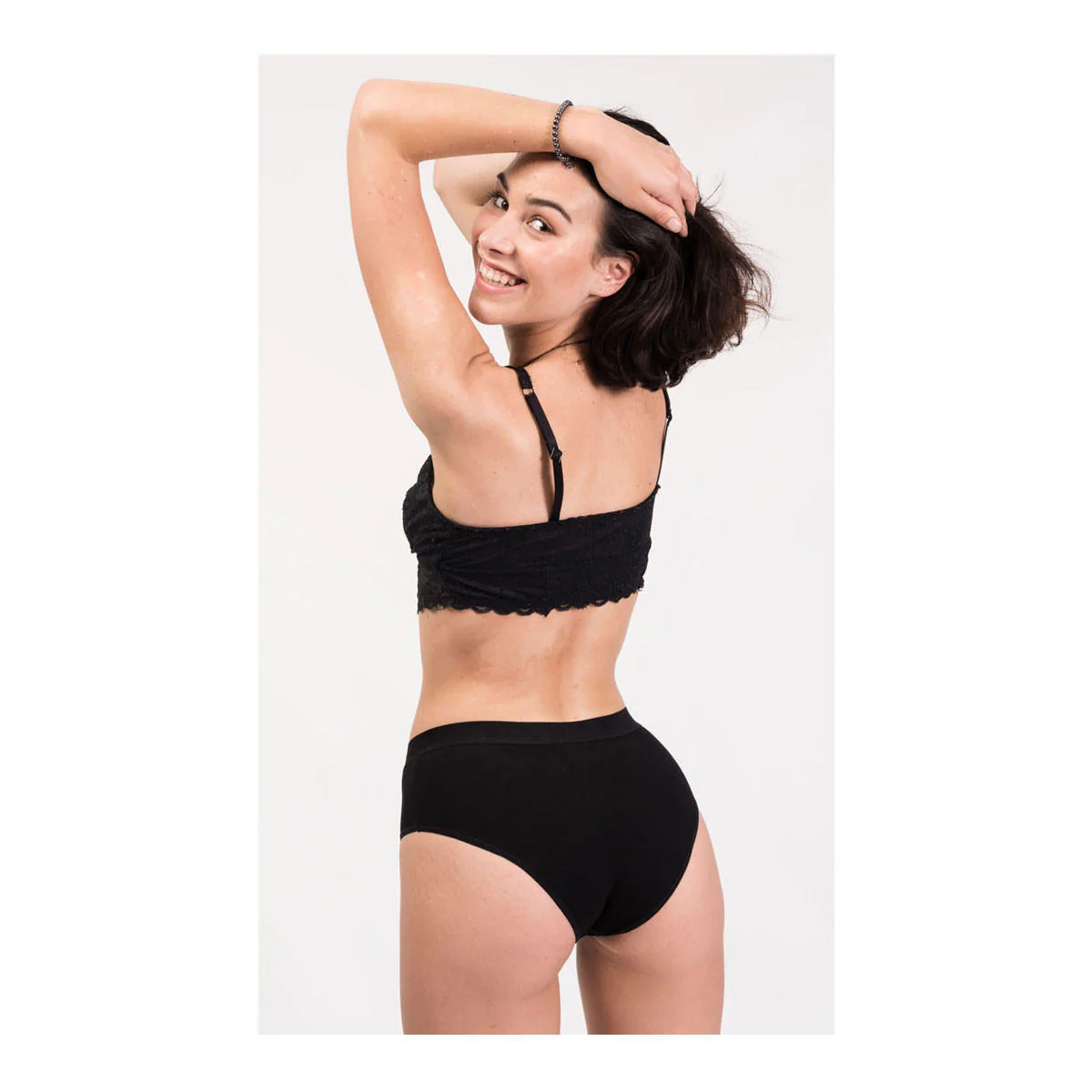 Cotton Basic Period Brief (Black) - Image 2