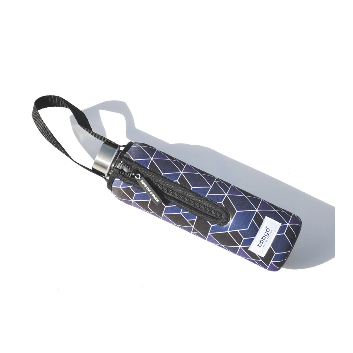Glass Is Greener Bottle + Carry Cover - Cubic Print - Image 2
