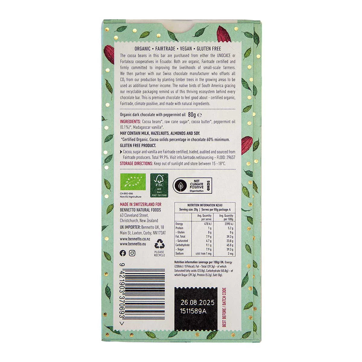 Dark Mint Organic Chocolate - Image 2