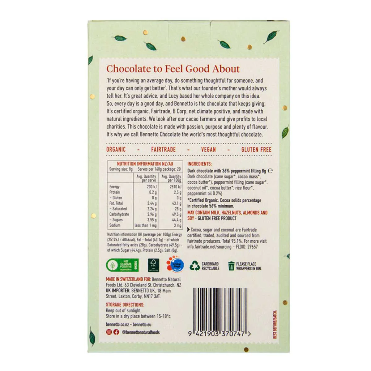 Organic After Dinner Mints Truffle Squares - Image 2
