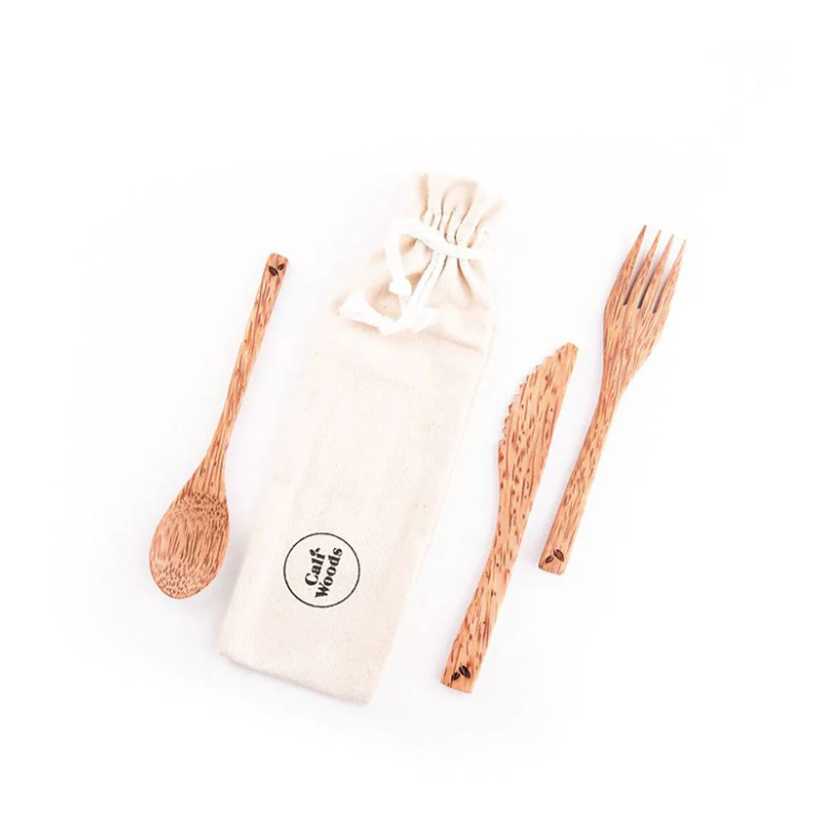 Coconut Wood Cutlery Pack - Image 2