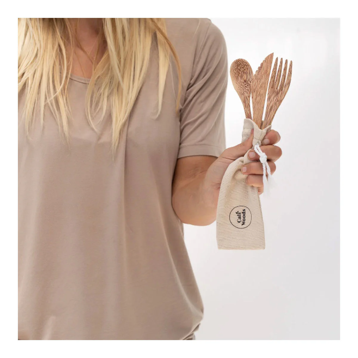 Coconut Wood Cutlery Pack - Image 3
