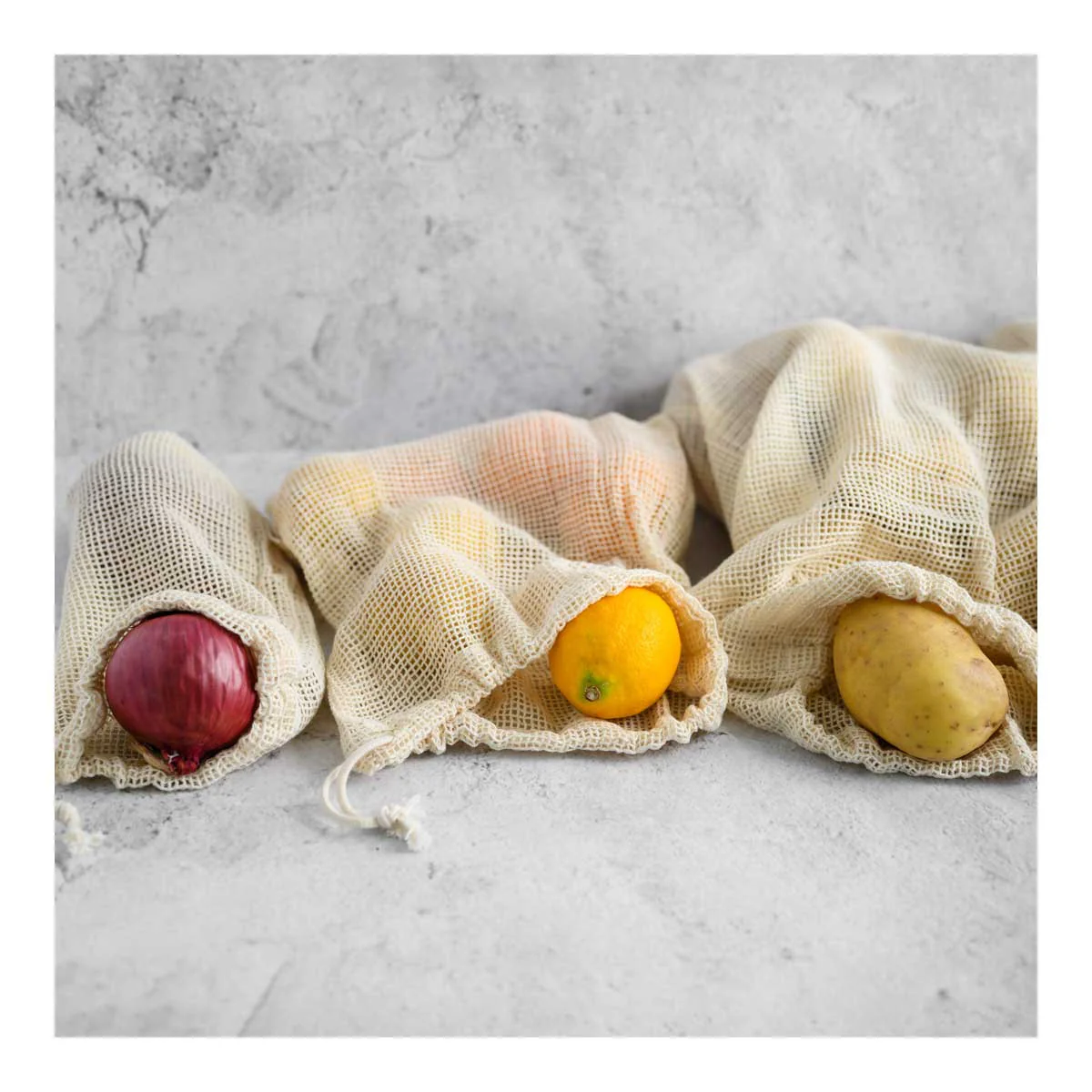 Organic Cotton Produce Bags - Washable - Image 2