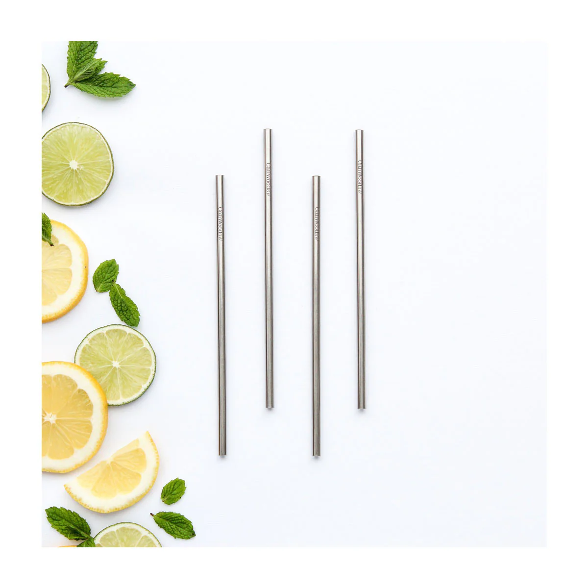Reusable Short Straws 6 Pack + Cleaner - Image 2