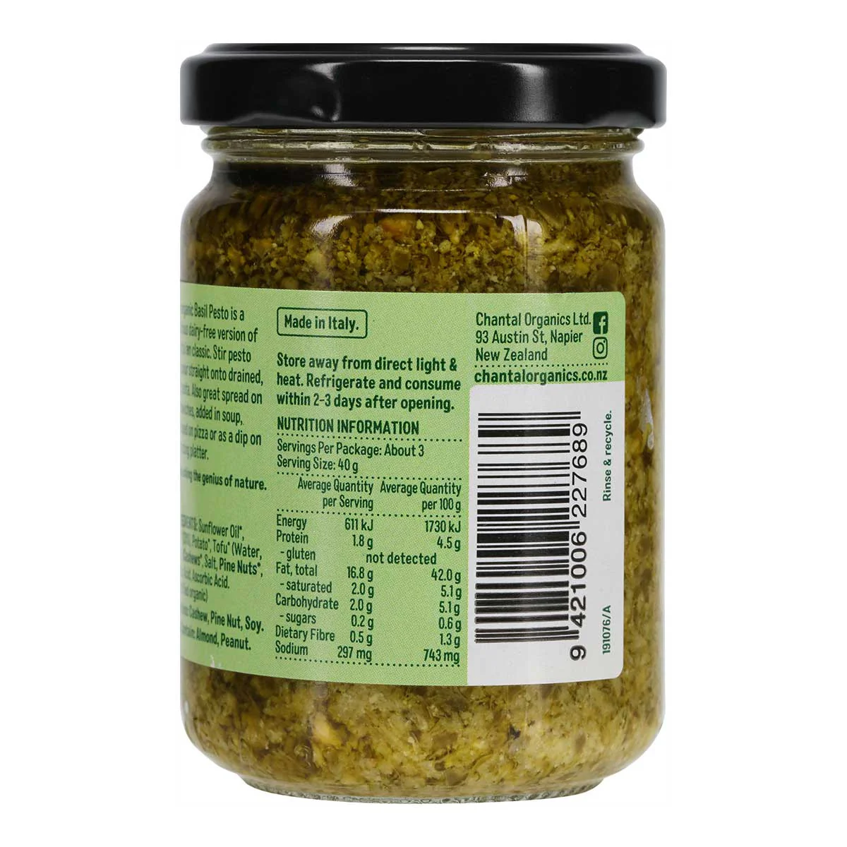Organic Dairy Free Basil Pesto - Image 3
