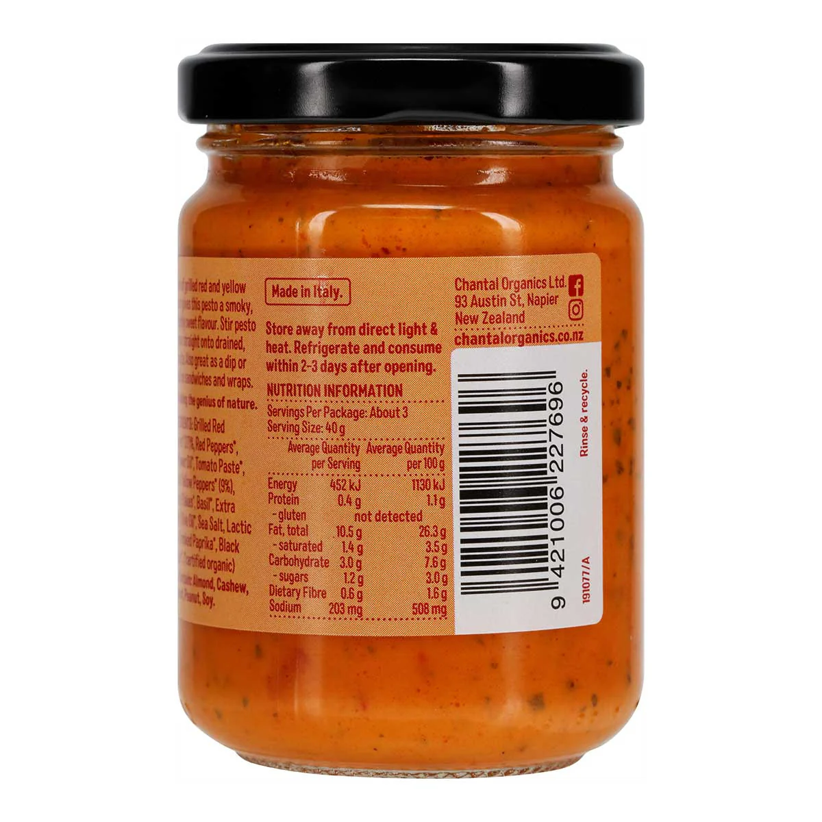 Organic Grilled Pepper Pesto - Image 3