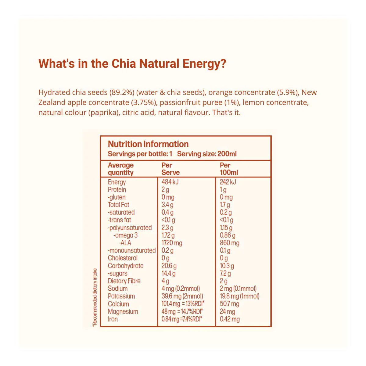 Chia Natural Energy - Orange & Passionfruit Superfood - Image 3