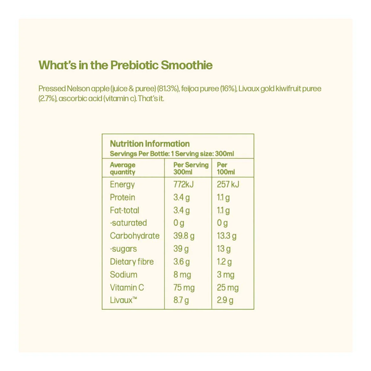 Prebiotic Smoothie - Feijoa, Golden Kiwifruit & Apple - Image 2