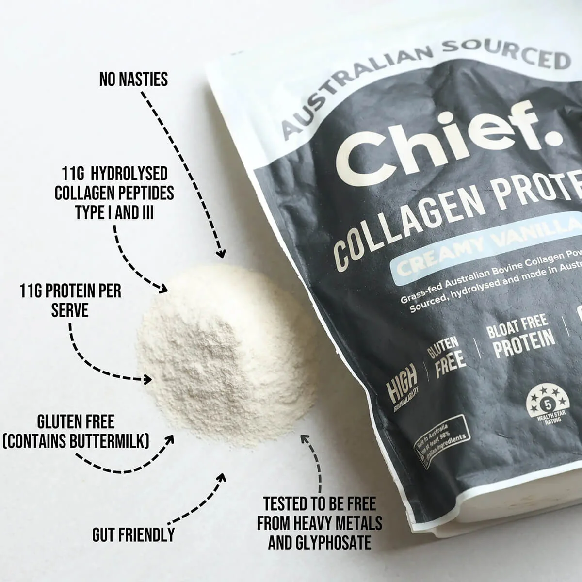 Grass-Fed Collagen Protein Powder - Creamy Vanilla - Image 5