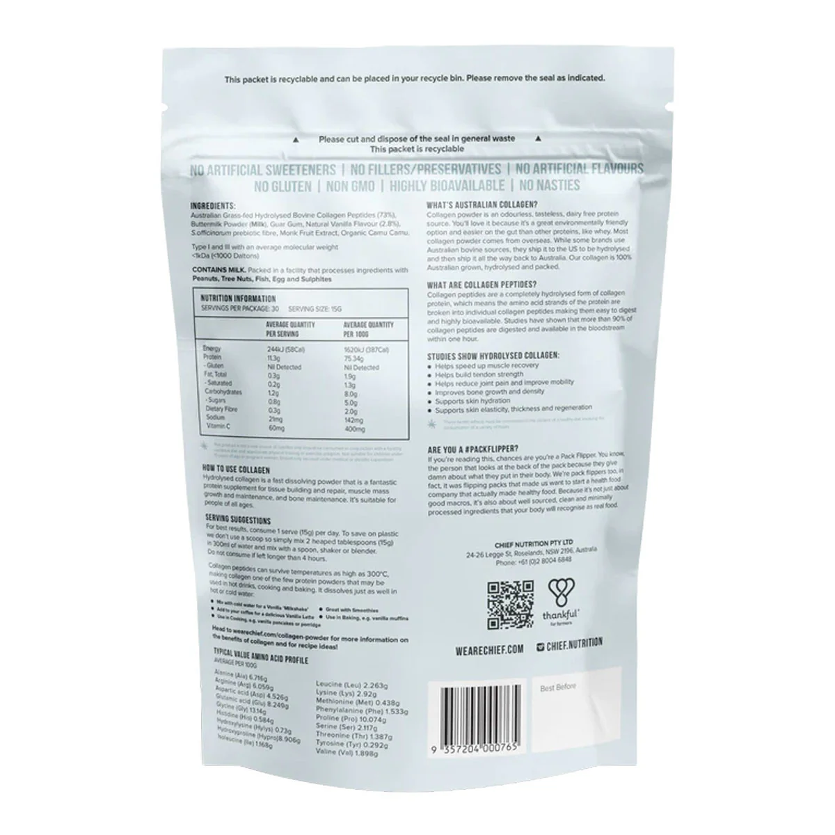 Grass-Fed Collagen Protein Powder - Creamy Vanilla - Image 8