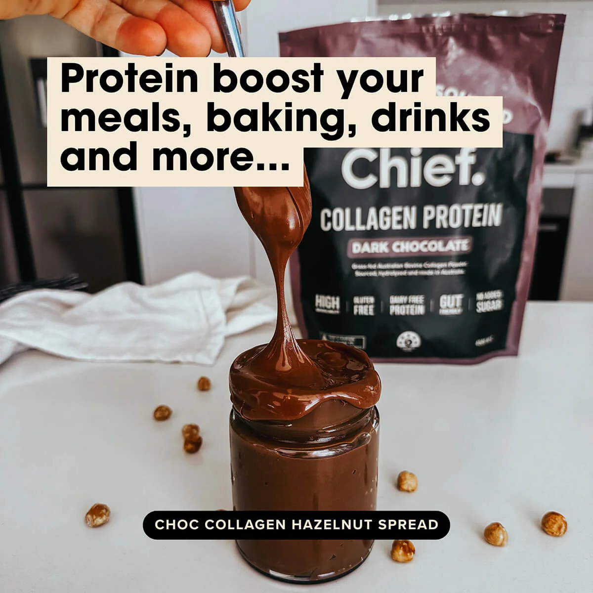Grass-Fed Collagen Protein Powder - Dark Chocolate - Image 3