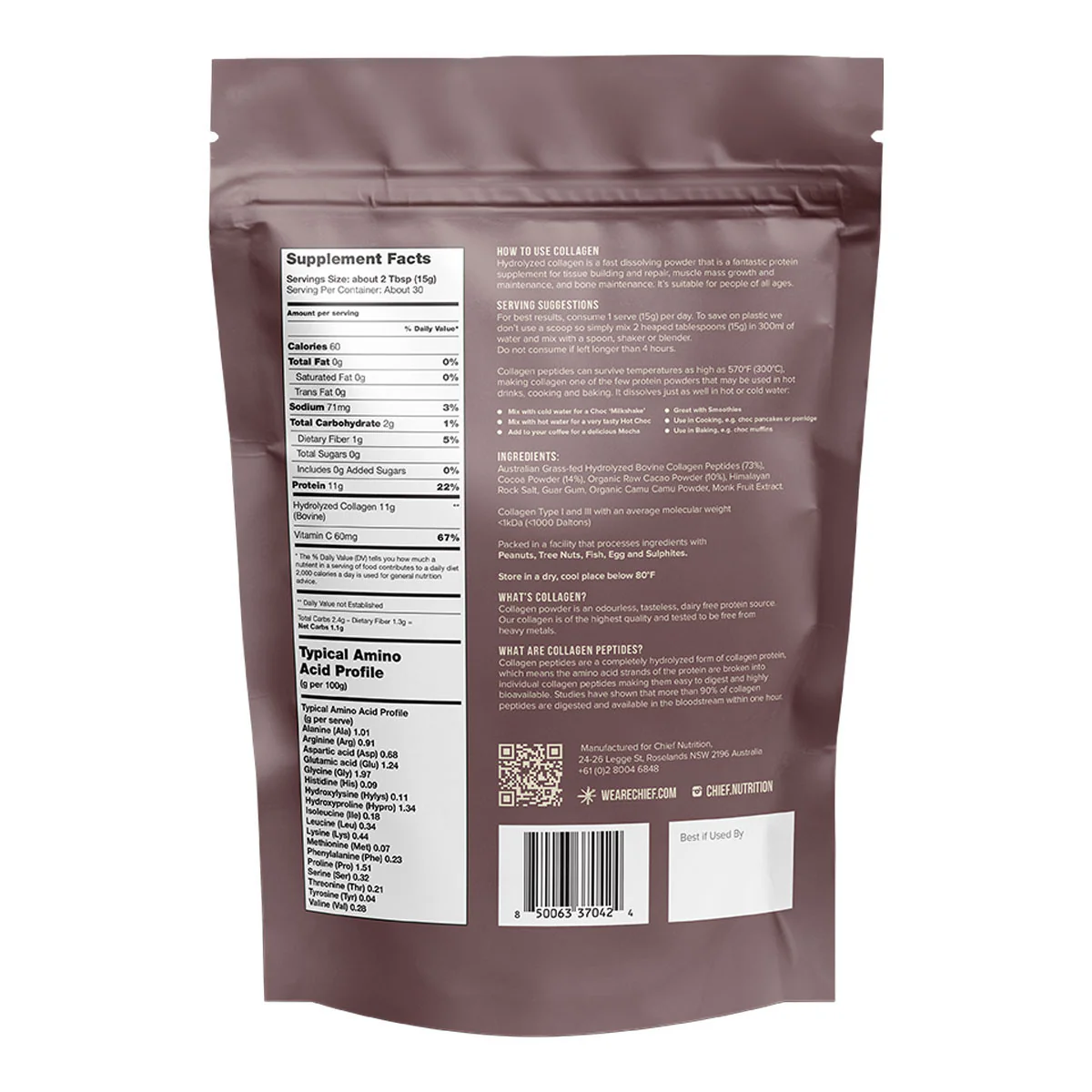Grass-Fed Collagen Protein Powder - Dark Chocolate - Image 6