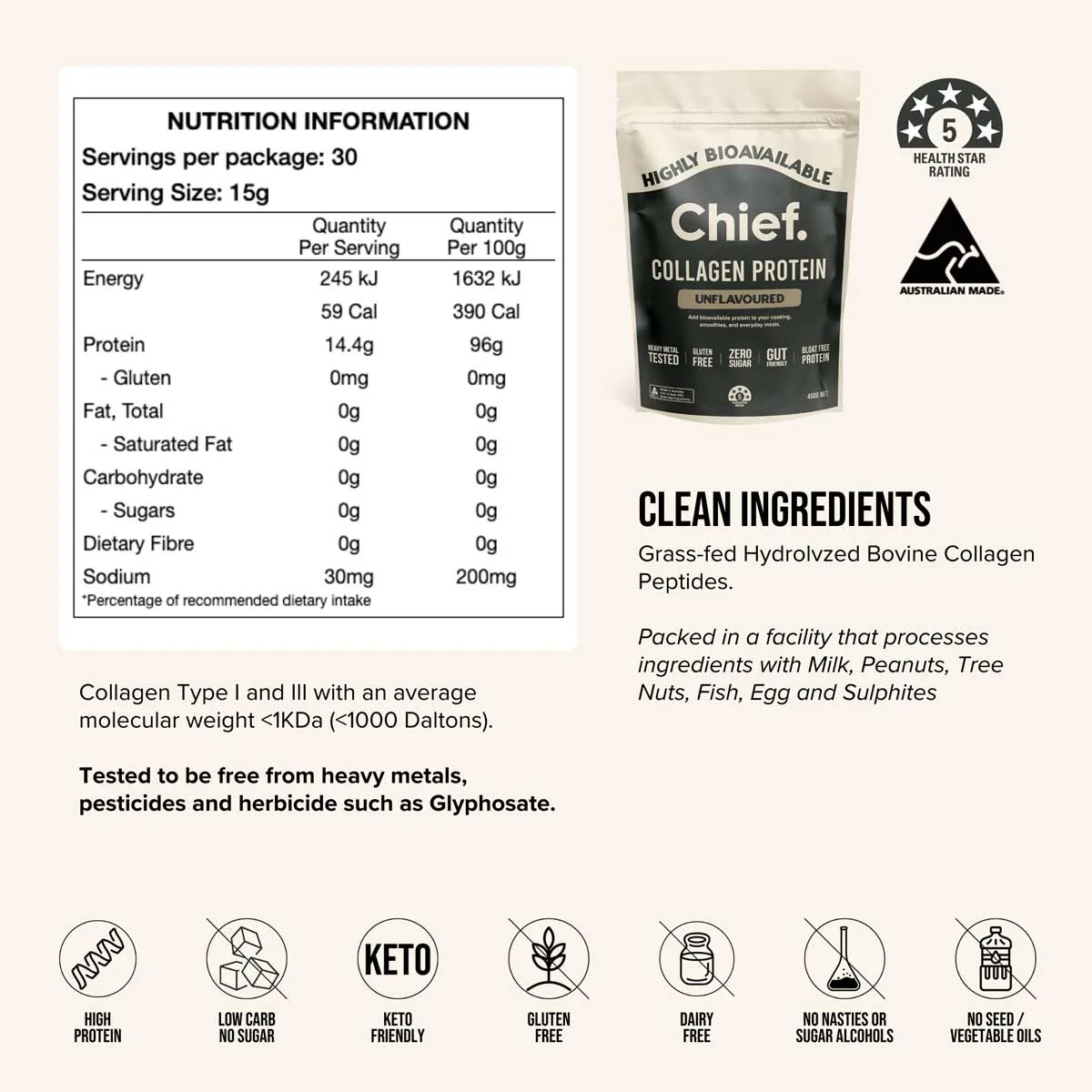 Grass-Fed Collagen Protein Powder - Unflavoured - Image 8