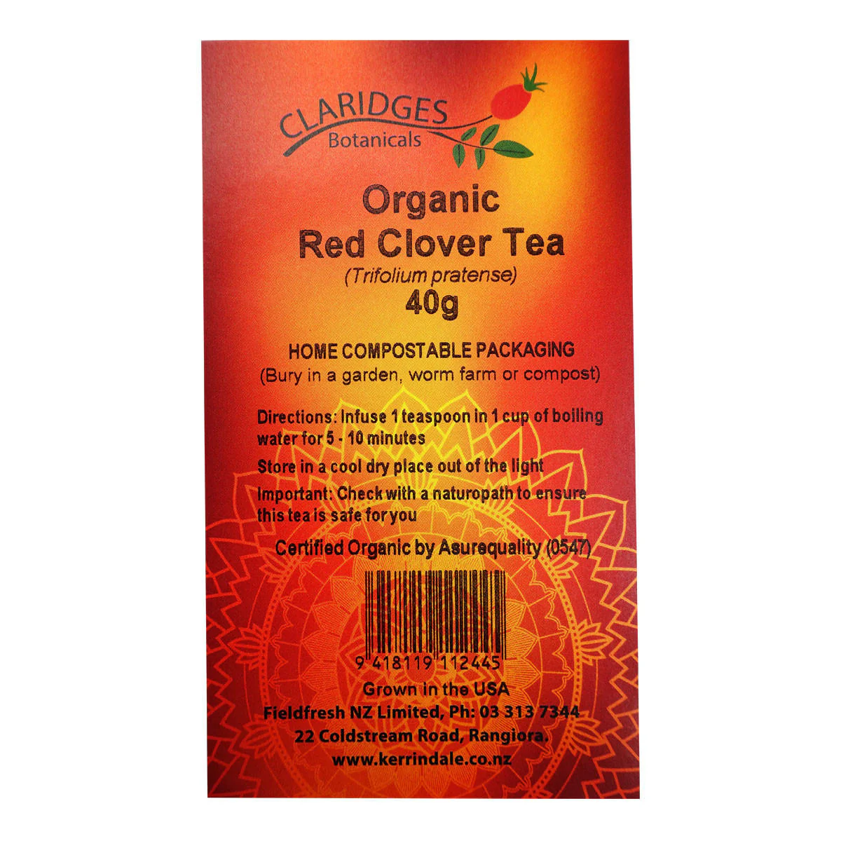 Red Clover leaf & flower - Loose Organic