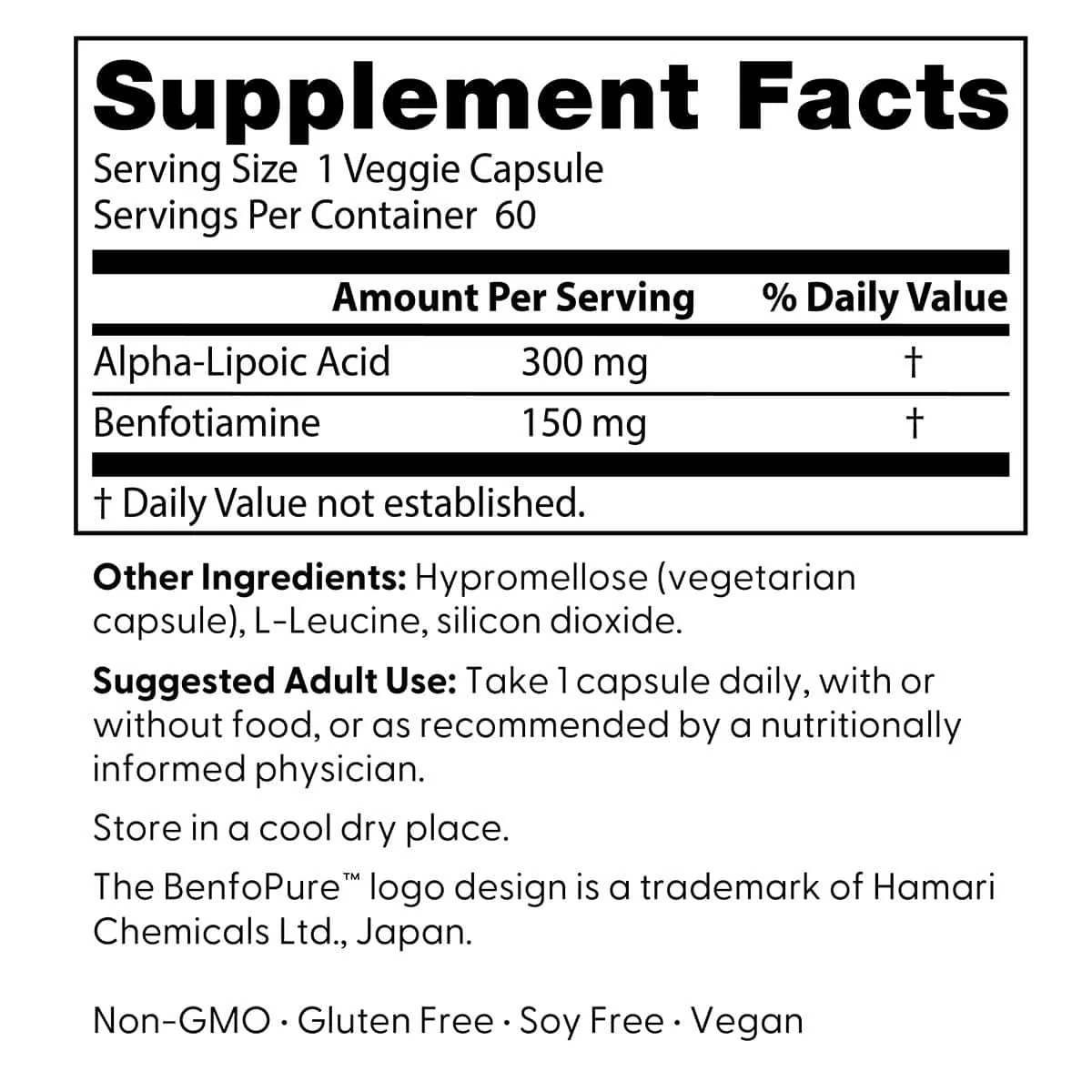 Benfotiamine 150 + Alpha-Lipoic Acid 300 with BenfoPure - Image 2