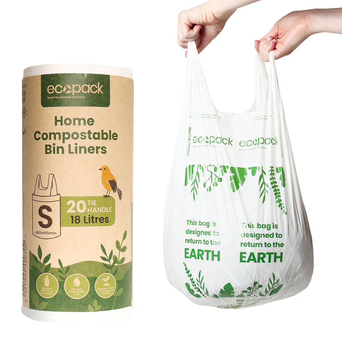 100% Biodegradable & Compostable Tie Handle Bin Liners - Image 3