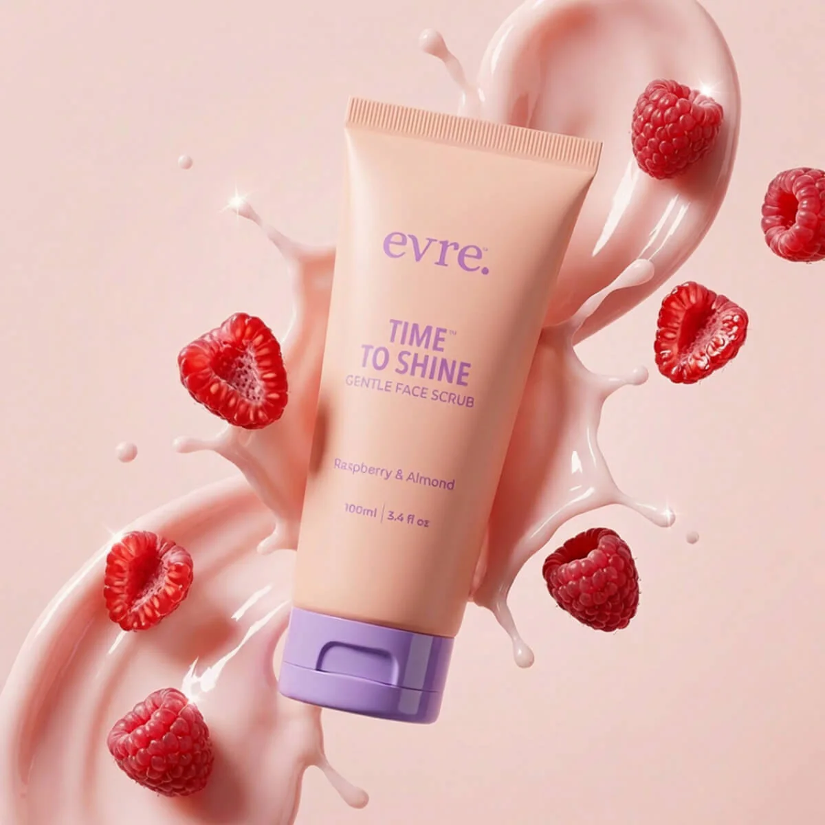 Time To Shine Raspberry & Almond Gentle Face Scrub - Image 3