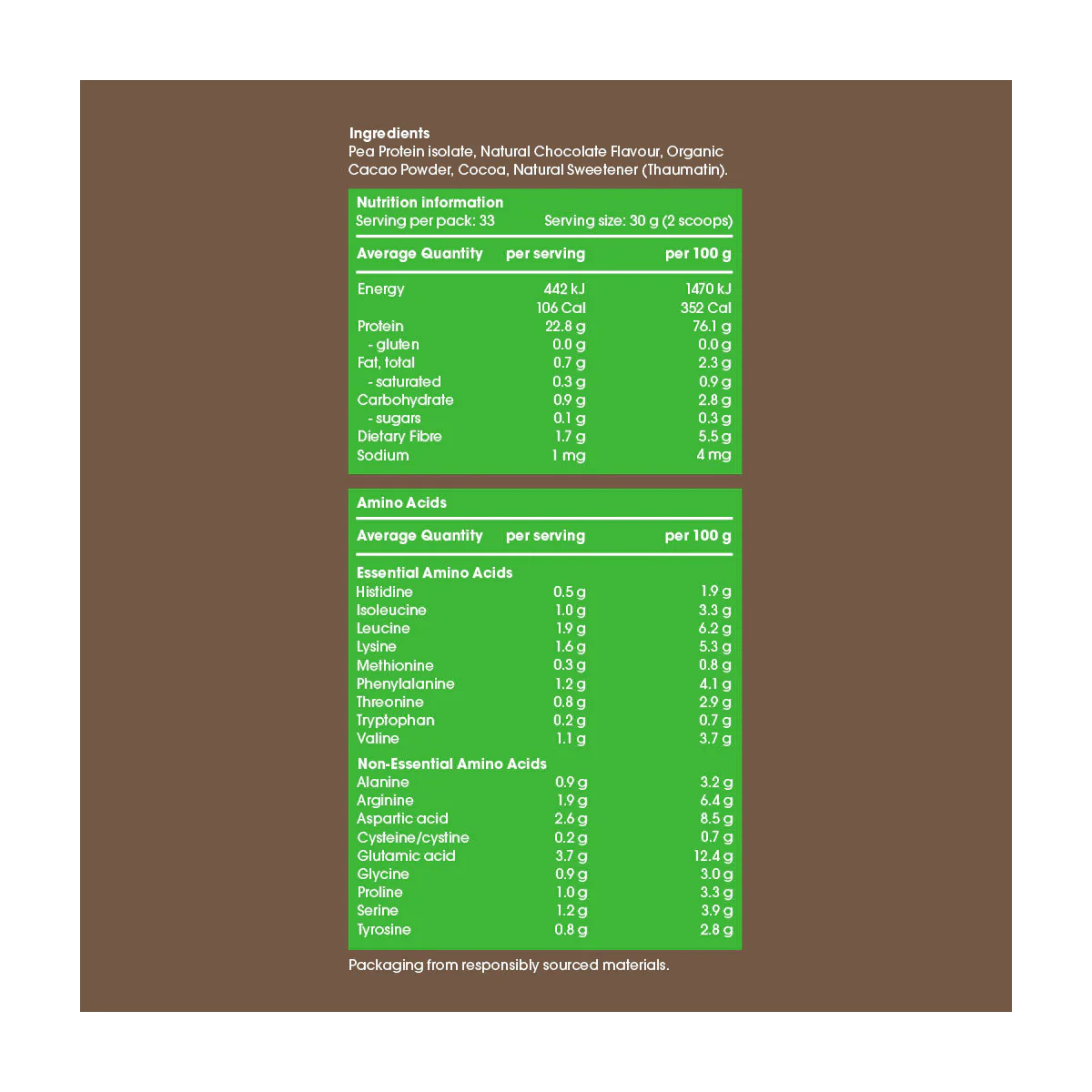 Pea Protein Isolate + Organic Chocolate - Image 4