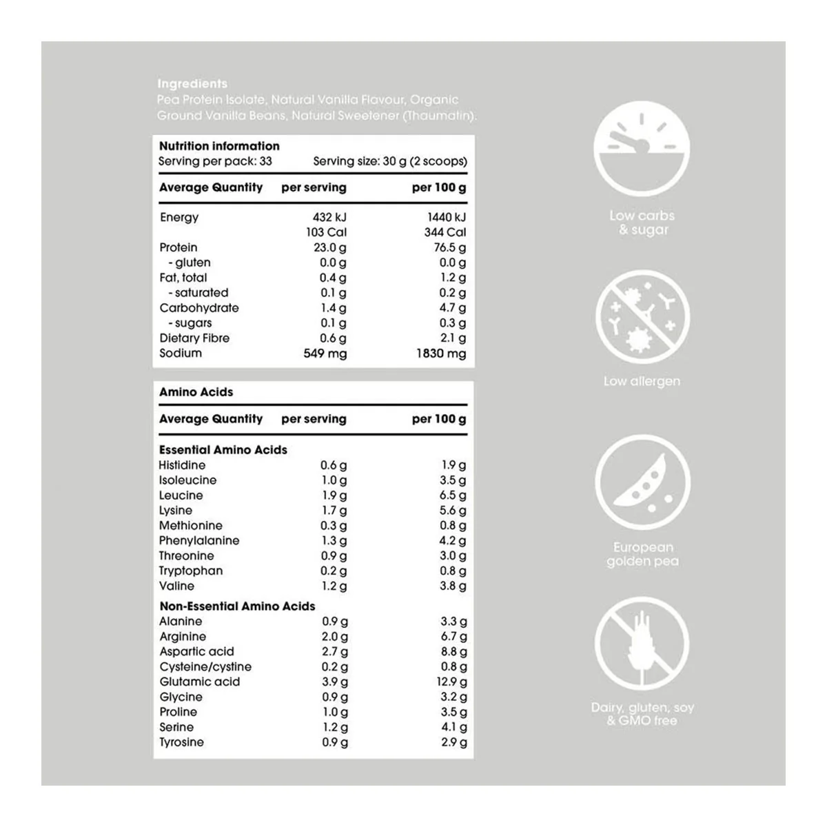 Pea Protein Isolate + Organic Vanilla - Image 4
