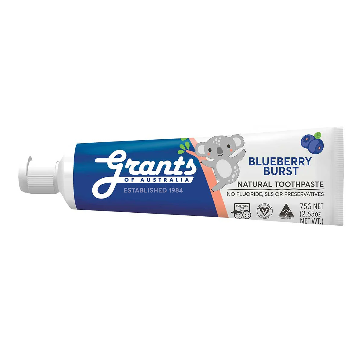 Blueberry Burst Kids Natural Toothpaste - Fluoride Free - Image 2