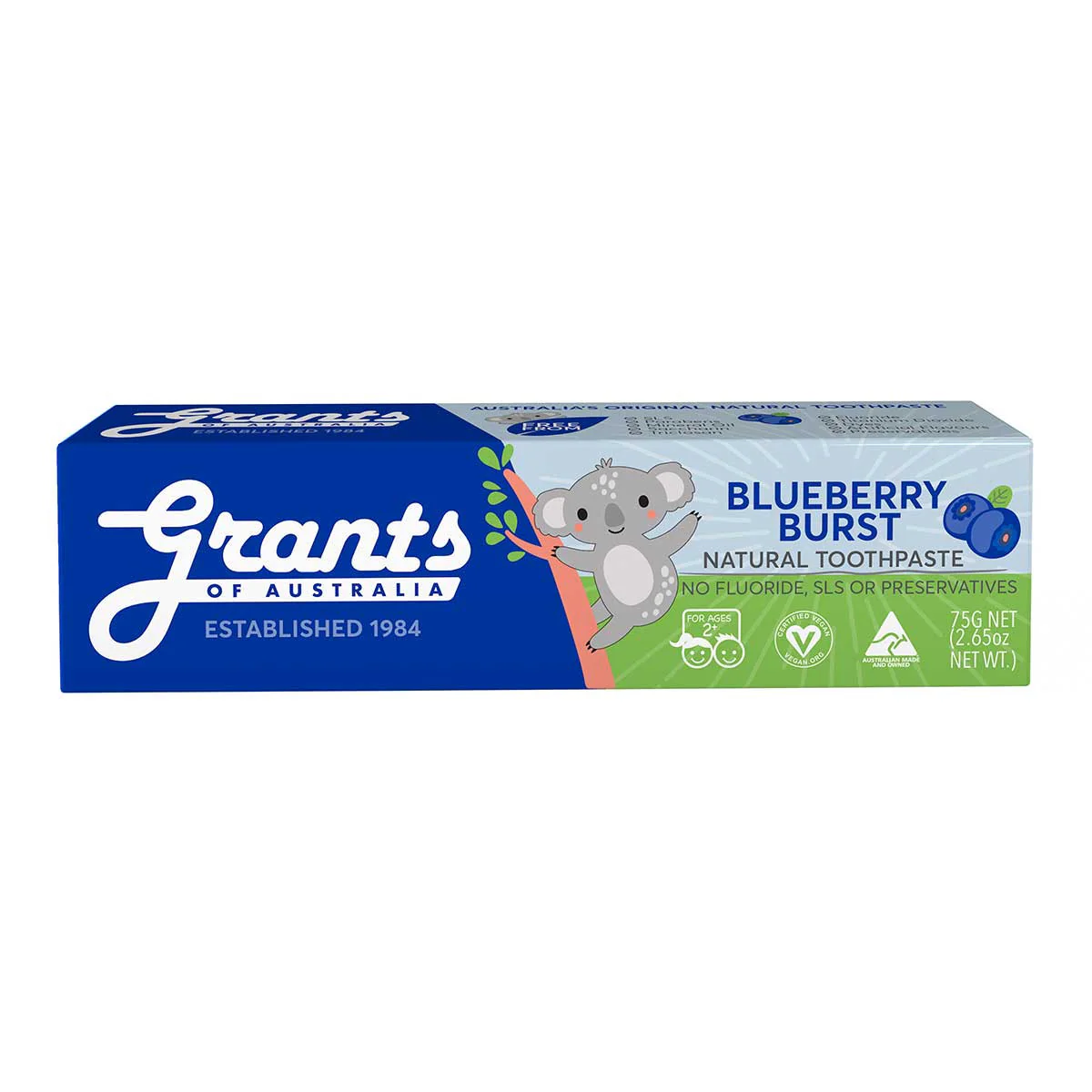 Blueberry Burst Kids Natural Toothpaste - Fluoride Free - Image 3