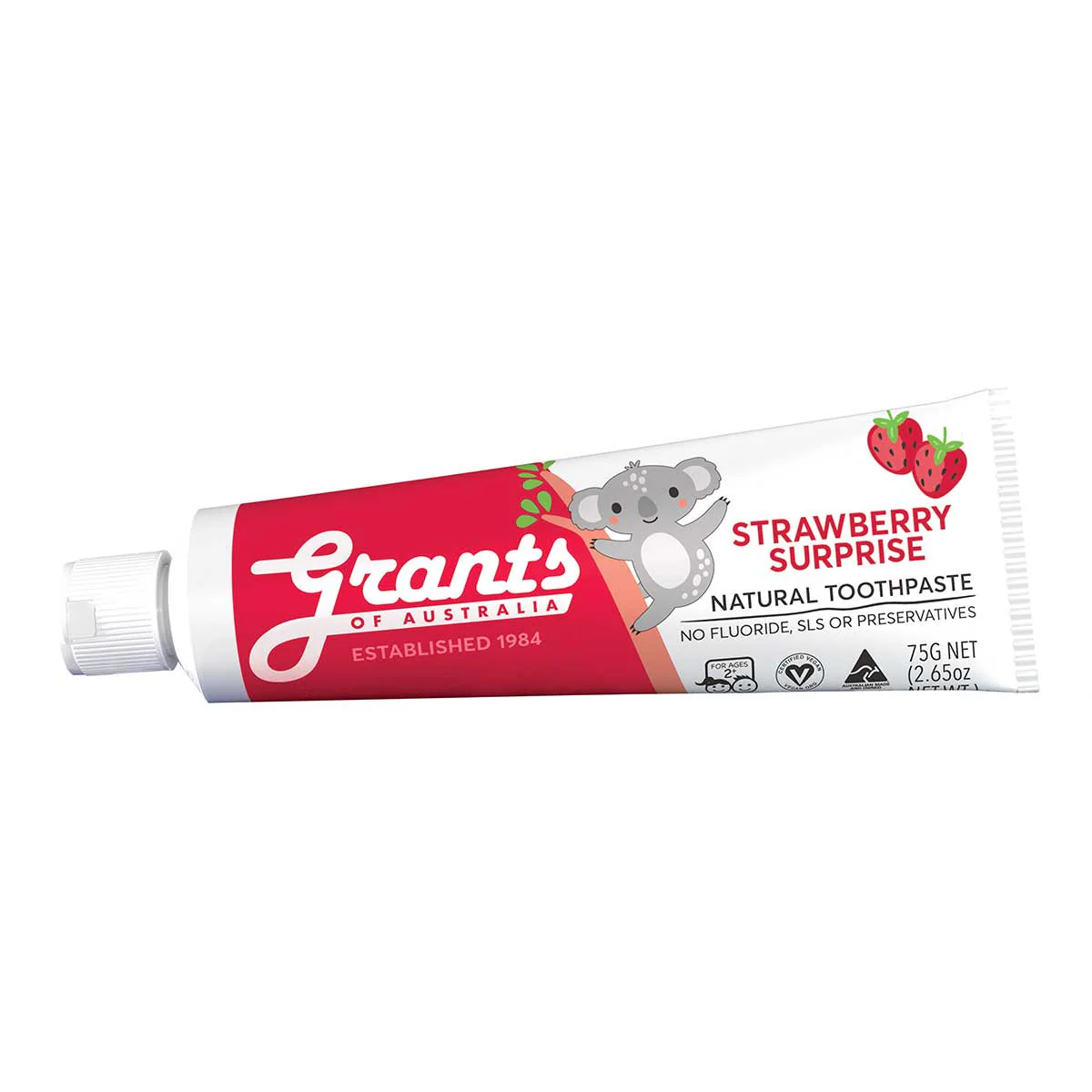 Strawberry Surprise Kids Natural Toothpaste - Fluoride Free - Image 2