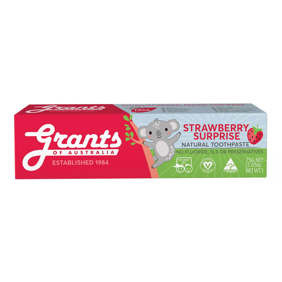 Strawberry Surprise Kids Natural Toothpaste - Fluoride Free - Image 3