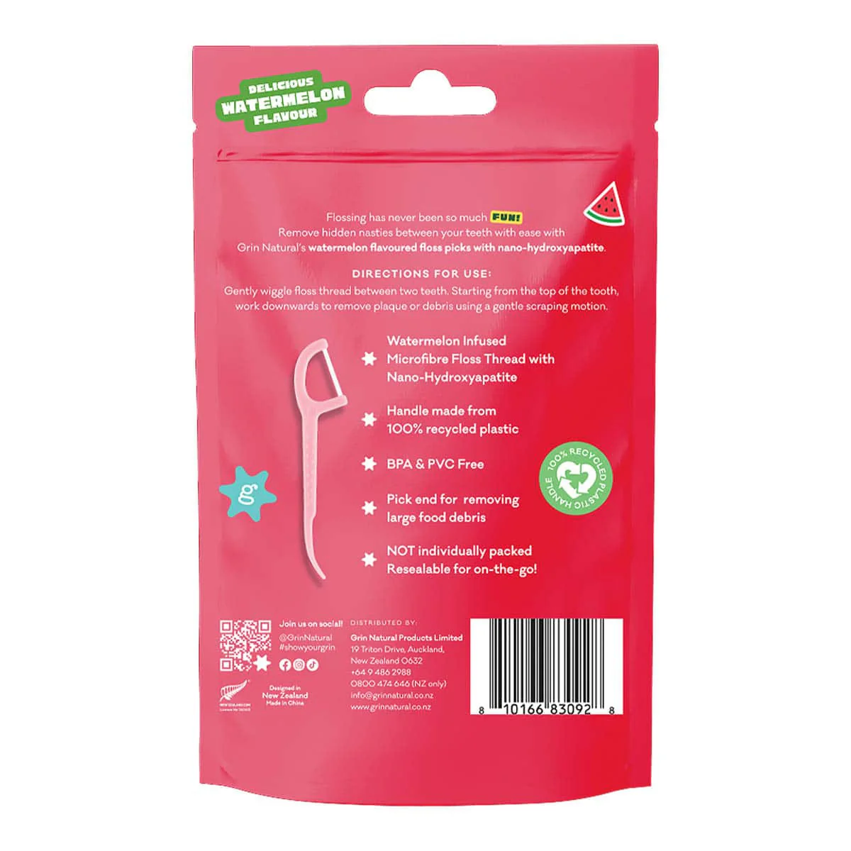 Ultra Smooth Watermelon Flavoured Floss Picks - Image 2