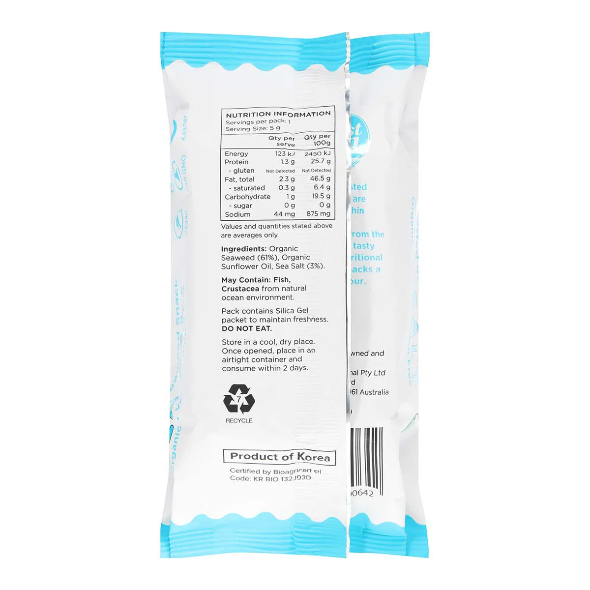 Roasted Seaweed Snack - Sea Salt - Image 2