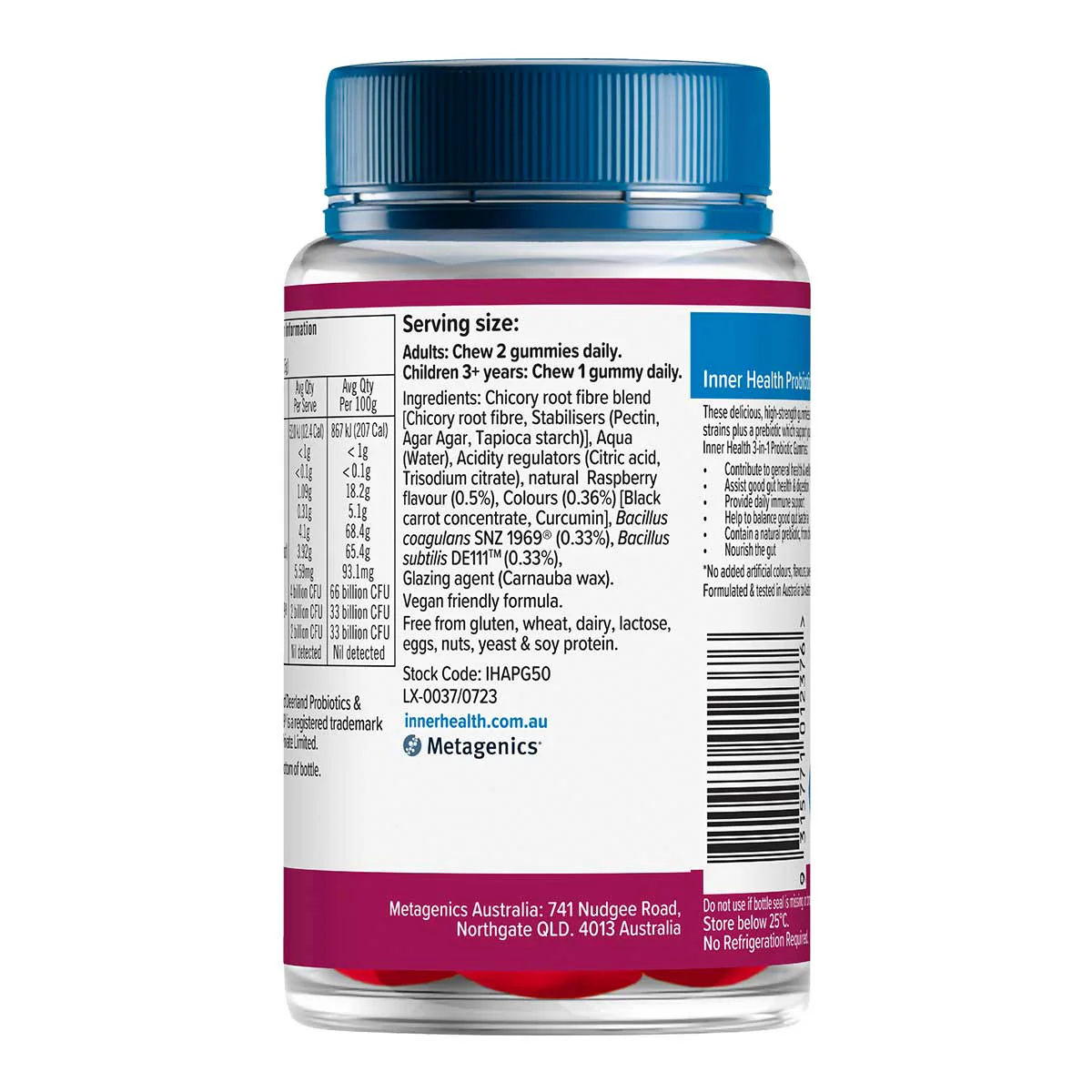 3-in-1 Probiotic Gummies Natural Berry Flavour - Image 3