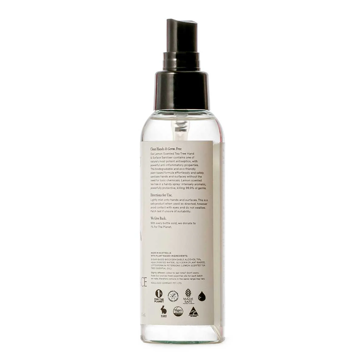 Natural Hand & Surface Sanitiser - Lemon Scented Tea Tree - Image 3