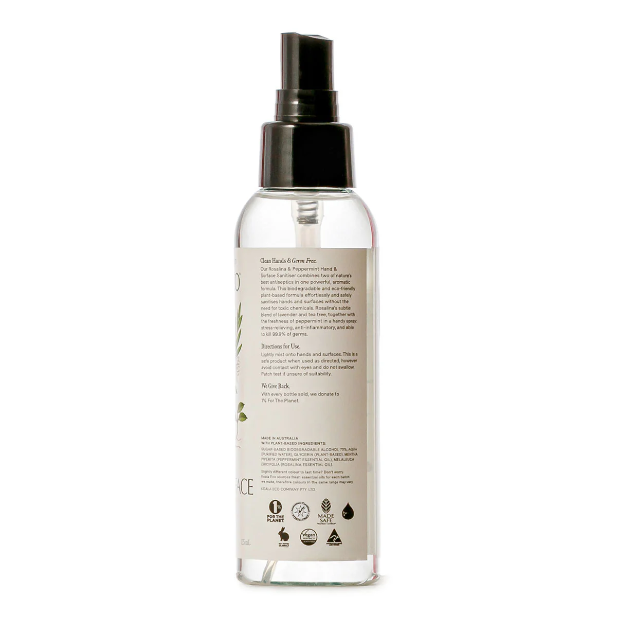 Natural Hand & Surface Sanitiser - Rosalina & Peppermint - Image 3