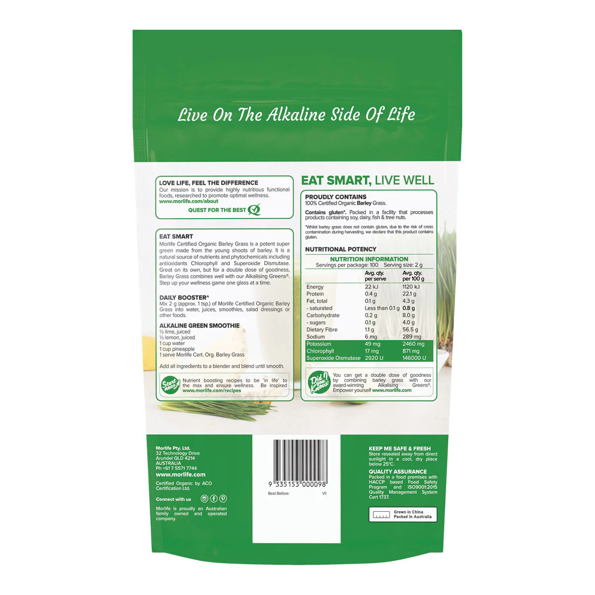 Barley Grass Powder - Natural Wholefood - Image 2