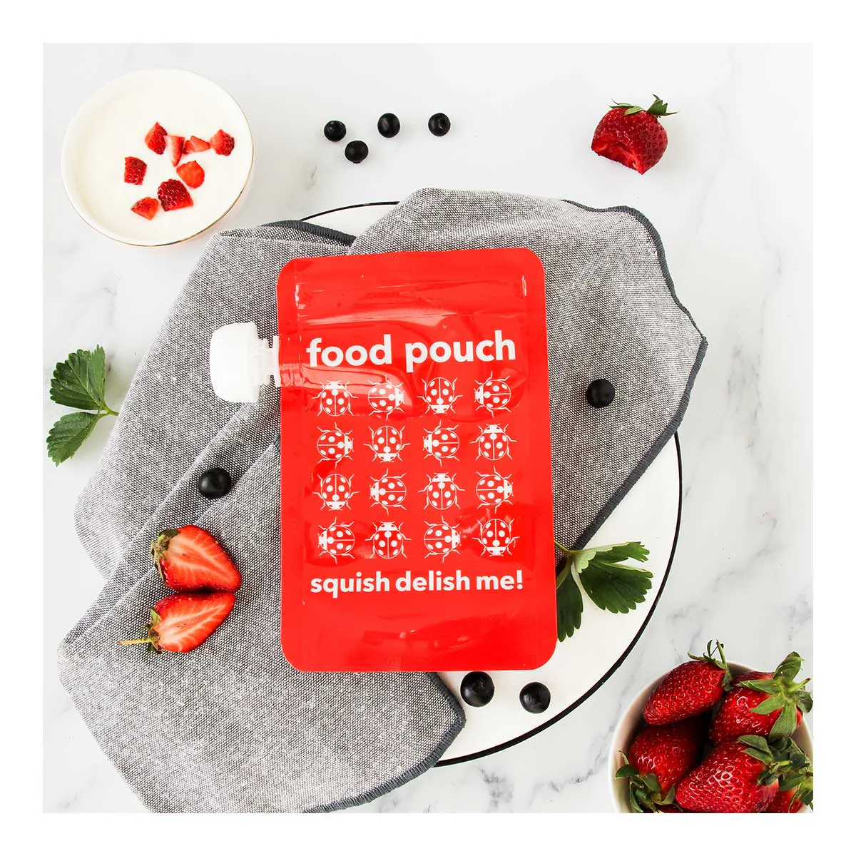 Reusable Food Pouches - Red - Image 2