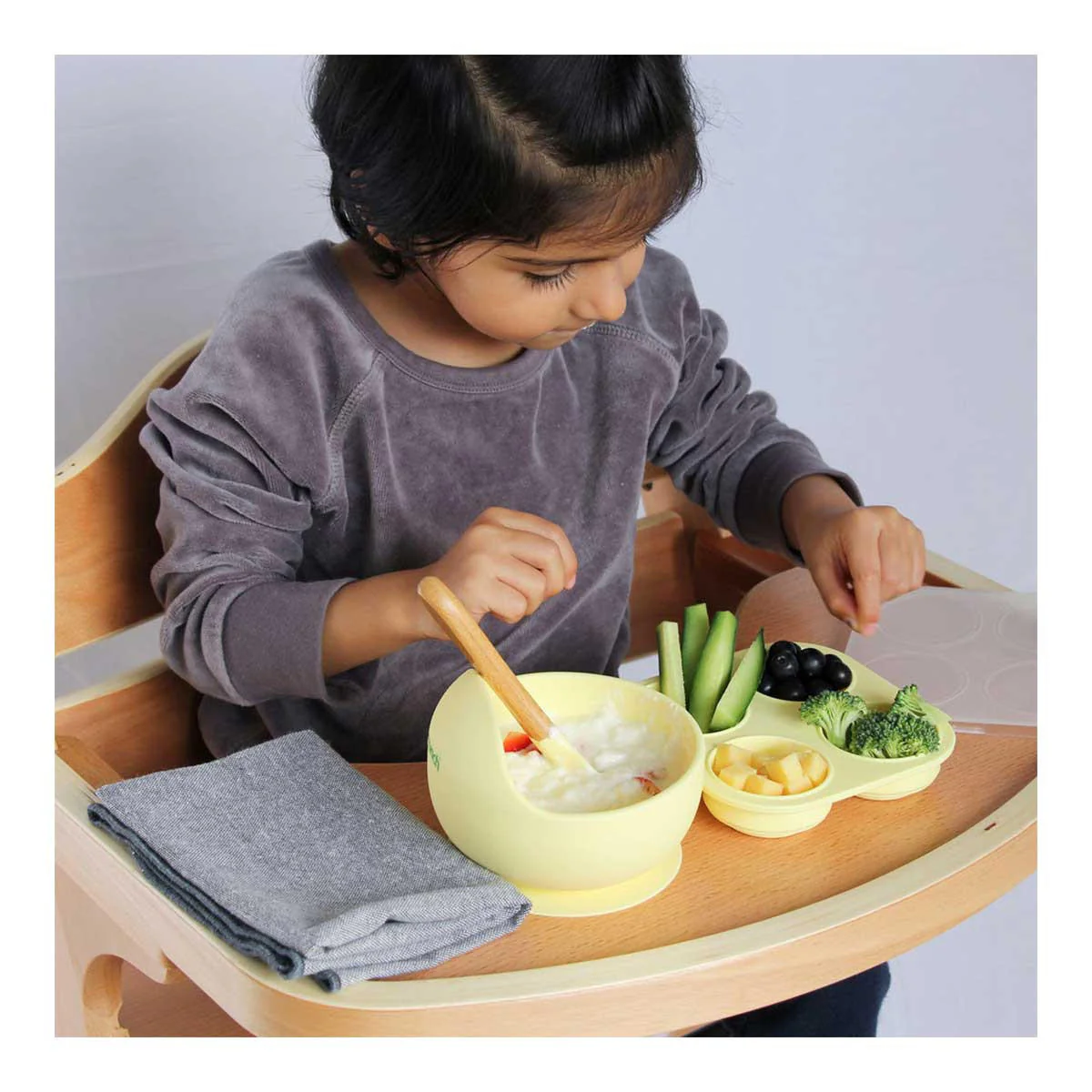 Silicon Baby Food Tray - Yellow - Image 3