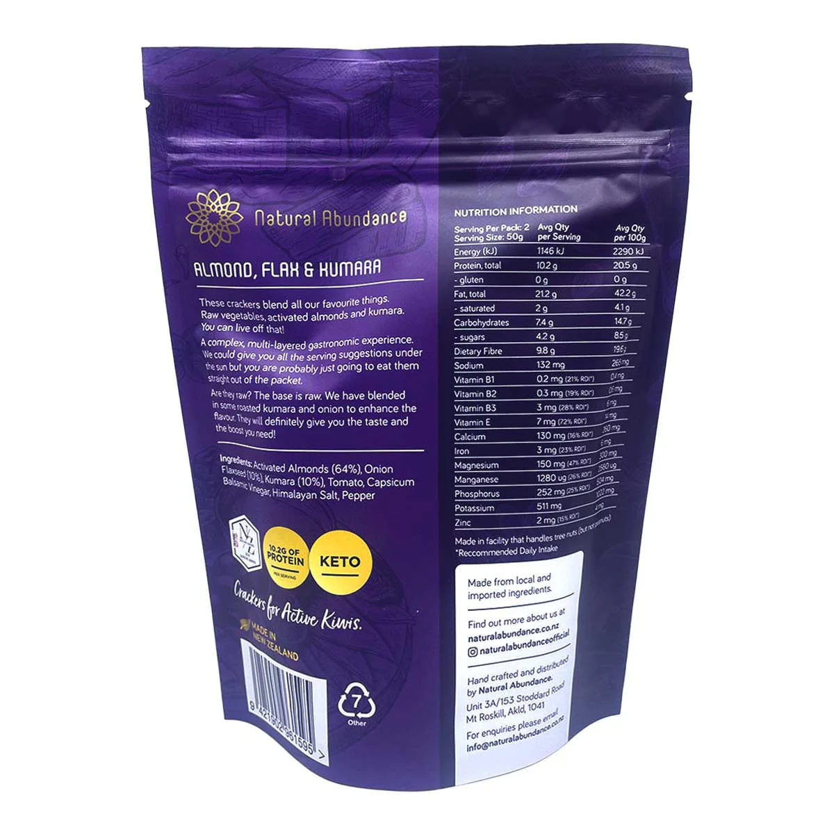 Superfood Crackers - Almond, Flax & Kumara - Image 2