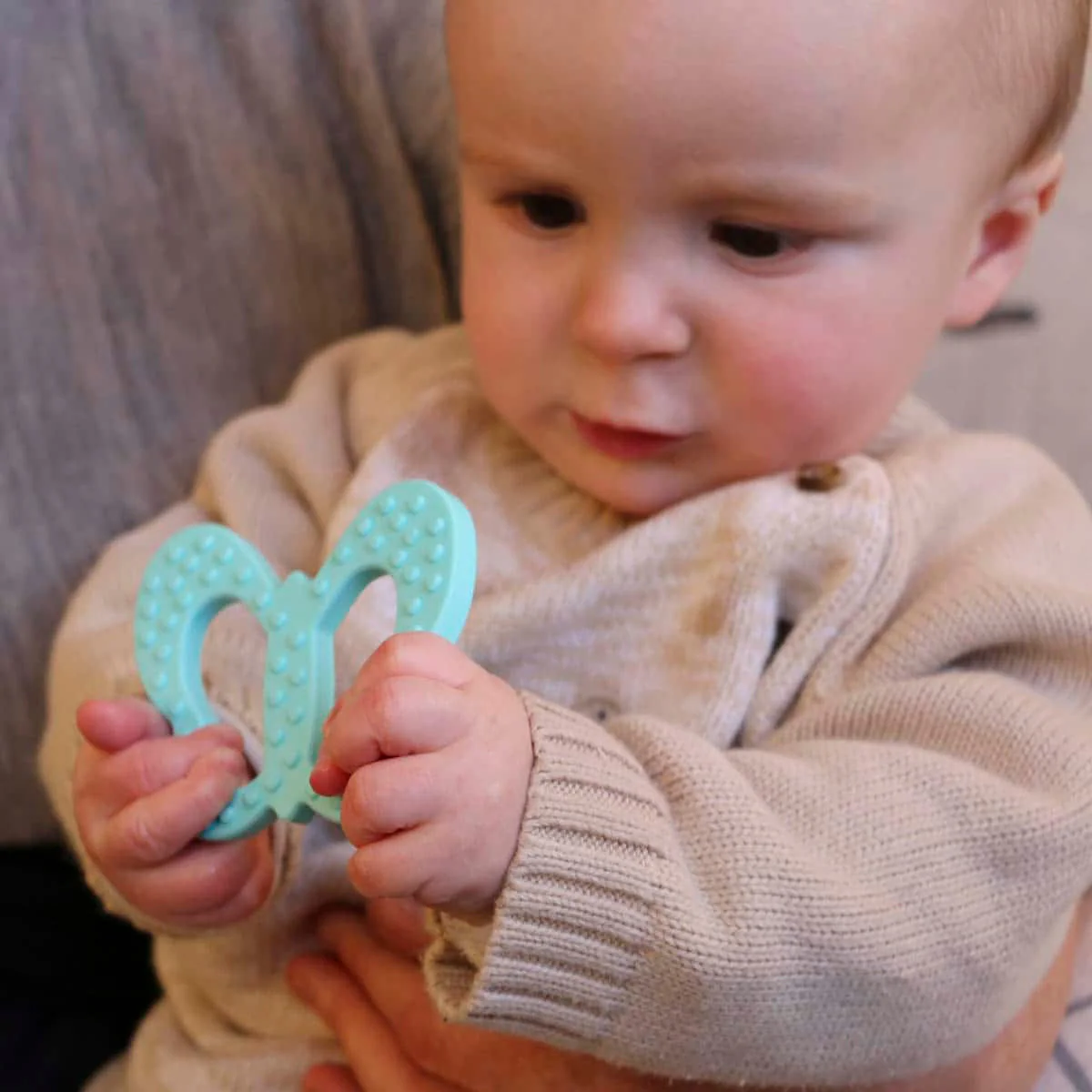 Butterfly Silicone Baby Soothing Toy - Green - Image 4