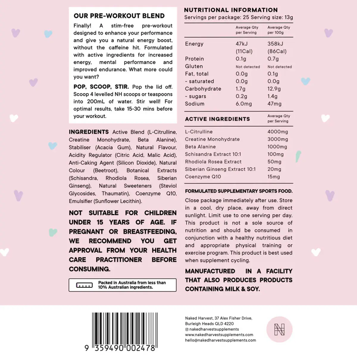 Natural Pre-Workout Stimulant Free Creaming Soda - Image 3