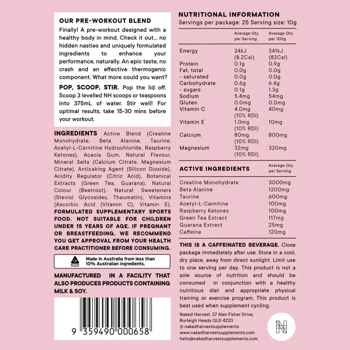 Natural Pre-Workout - Sweet Strawberry Flavour - Image 3