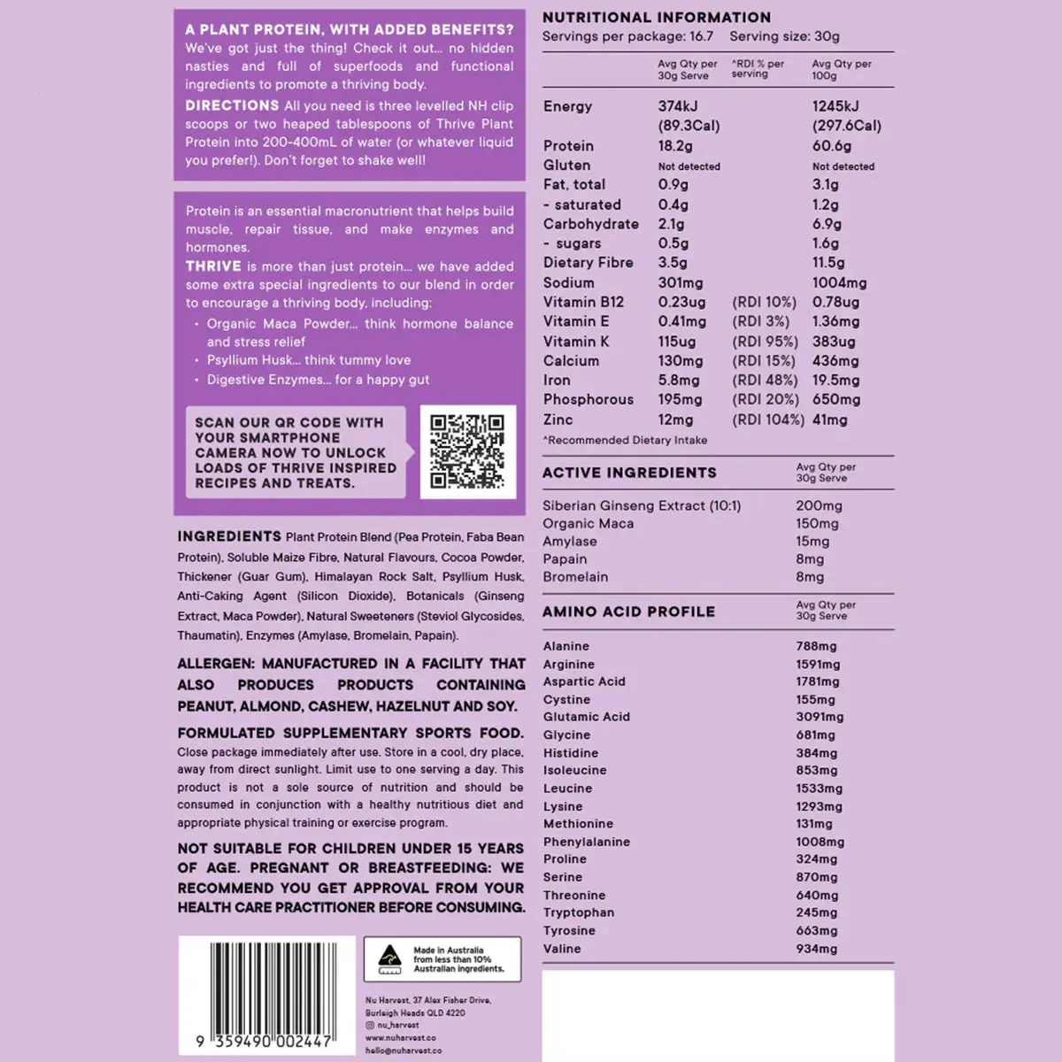 Thrive Plant Protein Chocolate Malt - Image 3
