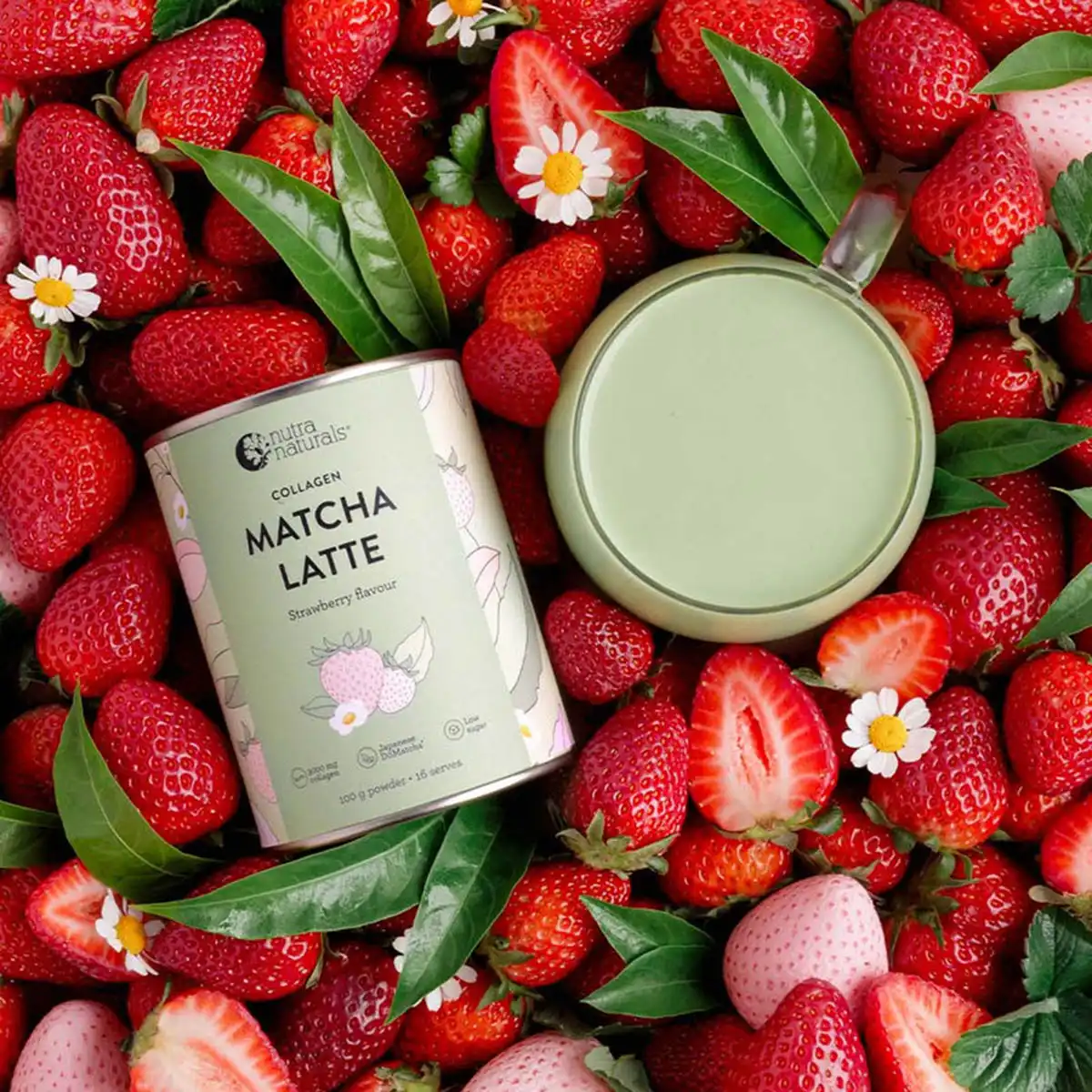 Collagen Matcha Latte Strawberry Flavour - Image 2