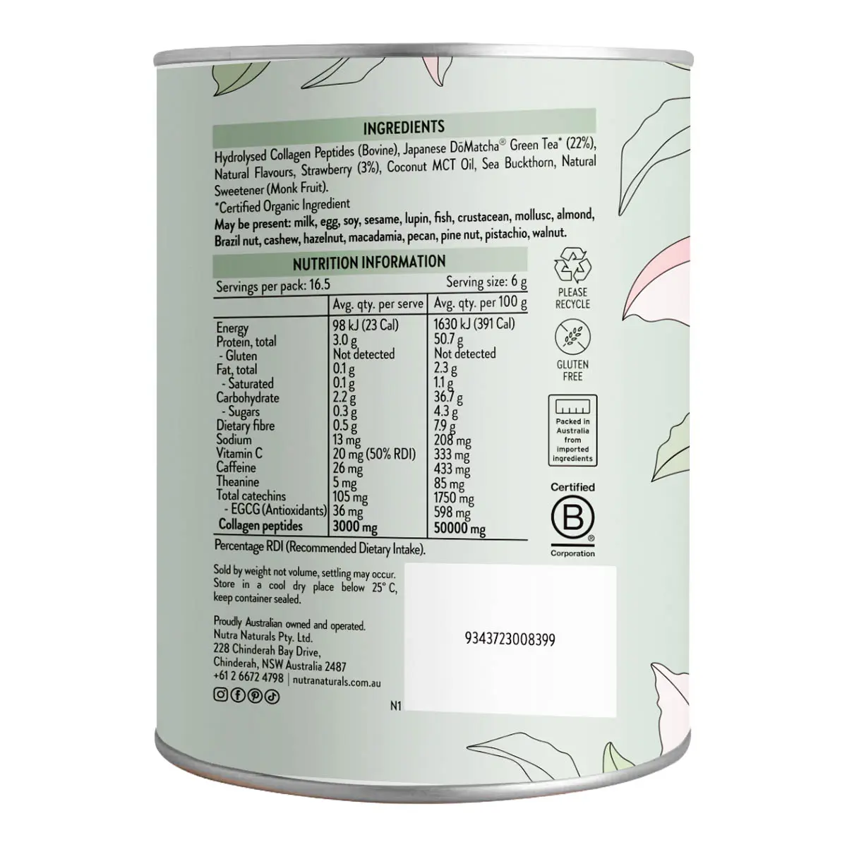 Collagen Matcha Latte Strawberry Flavour - Image 3