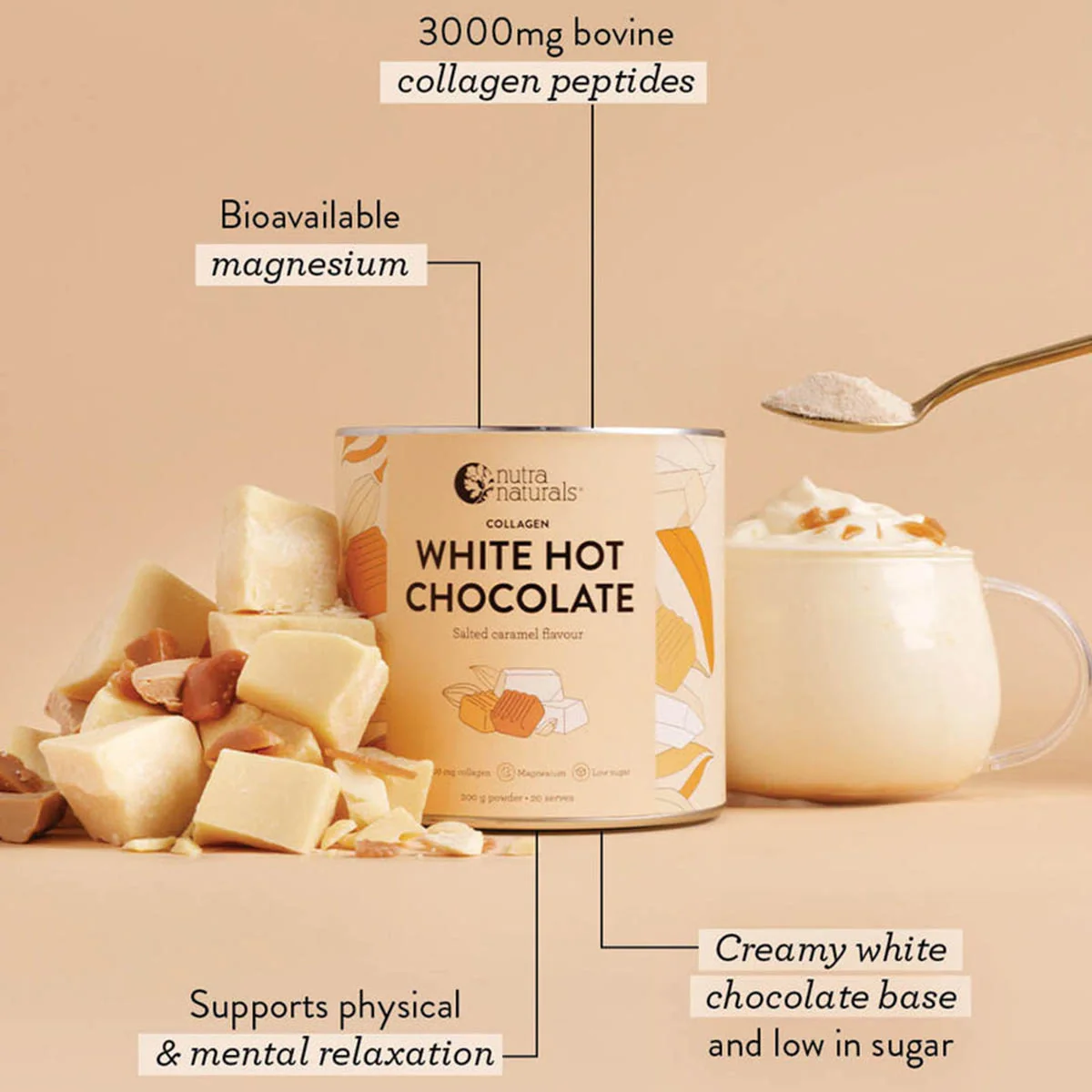 Collagen White Hot Chocolate - Salted Caramel - Image 2
