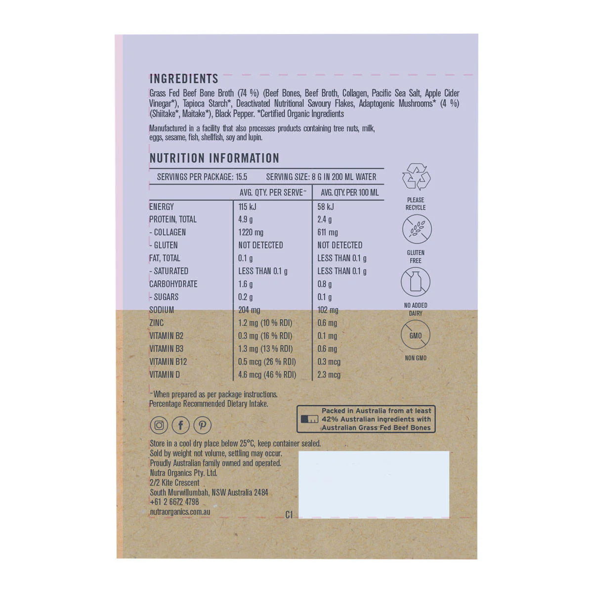 Beef Bone Broth - Adaptogenic Mushroom - Image 2