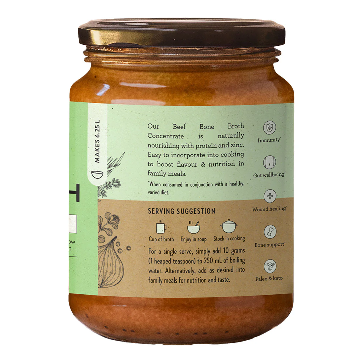 Beef Bone Broth Concentrate - Native Herbs - Image 2